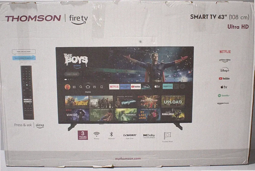 Thomson 43UF4S35 43 Zoll Fire TV Smart TV Fernseher 4K UHD Triple-Tuner Schwarz