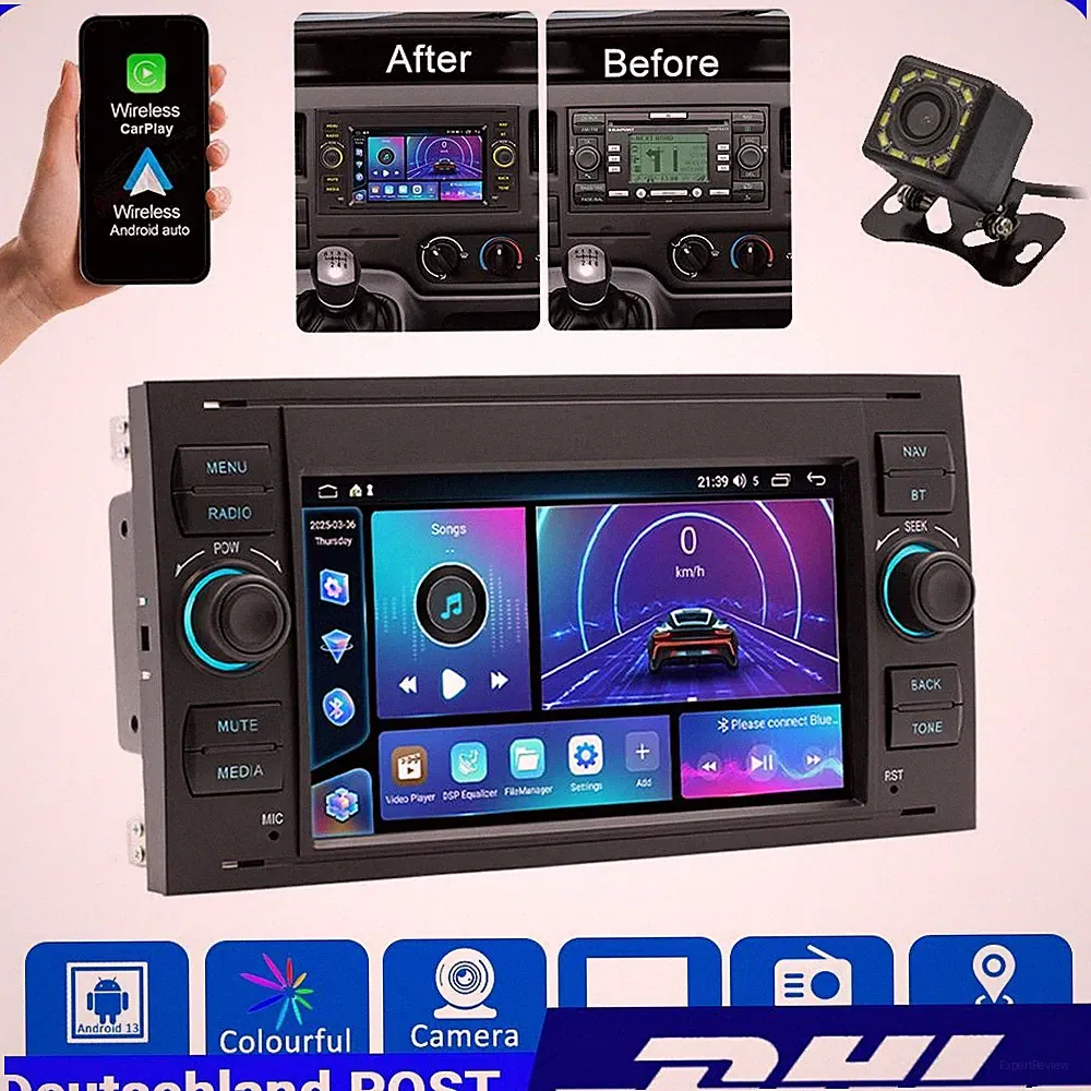 Tragbares 2+64GB 7 Zoll Neu Carplay Für Ford Transit 2007-2012