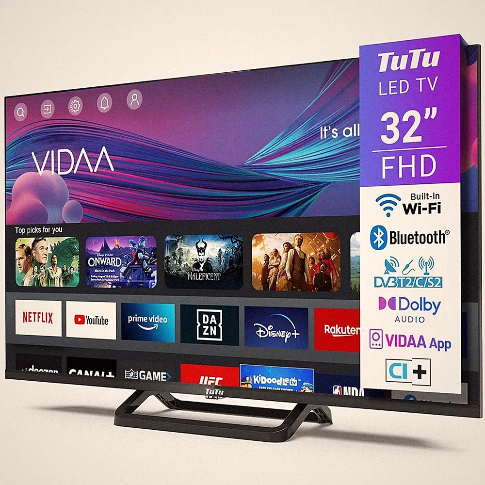 TuTu 32FN1B Fernseher 32 Zoll (80 cm), Full HD Smart TV Powered by VIDAA