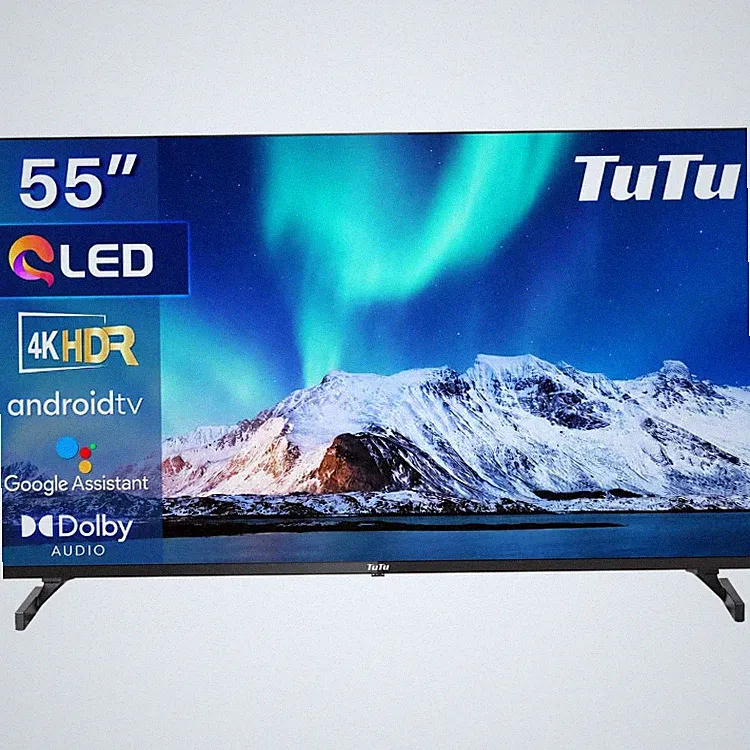 TuTu TUQ55UN1 QLED Fernseher 55 Zoll Smart TV, 4K UHD, Android TV, HDMI, USB