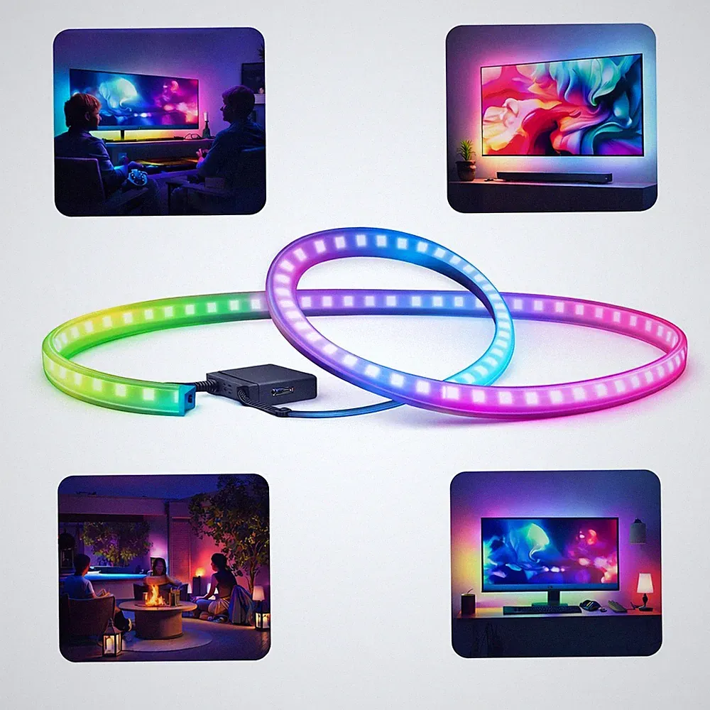 TV Ambilight Set HDMI Sync Box RGBIC LED Streifen 2,6 m/65 Zoll