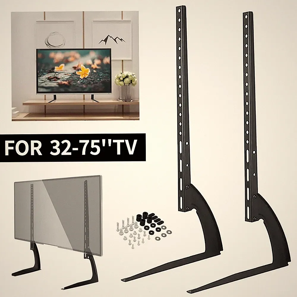 Tv-Halterung Für 32–75 Zoll Tv-Tischplatte, Tv-Ständer, Höhenverstellbar, Univer