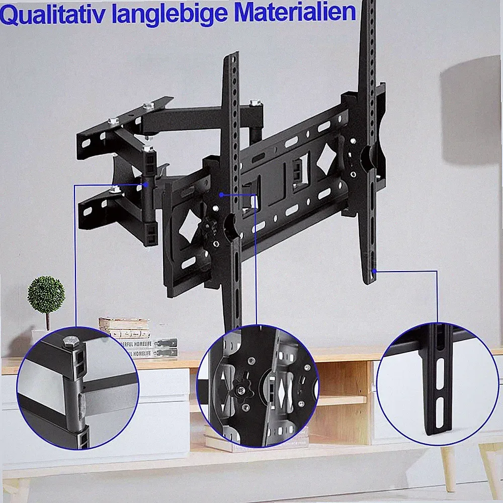 TV-Halterung Wandhalterung Ultraflache 40-75 Zoll VESA 600x400 50kg Schwarz