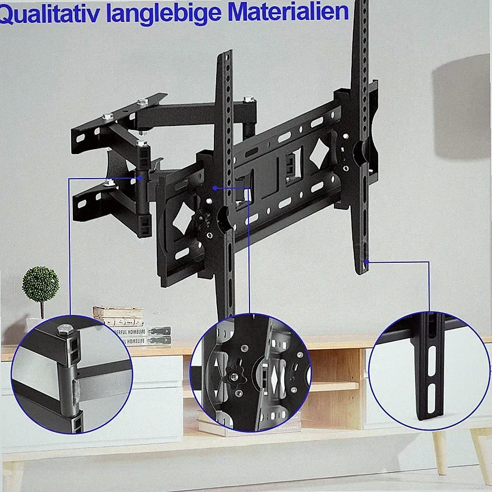 TV-Halterung Wandhalterung Ultraflache 40-75 Zoll VESA 600x400 50kg Schwarz
