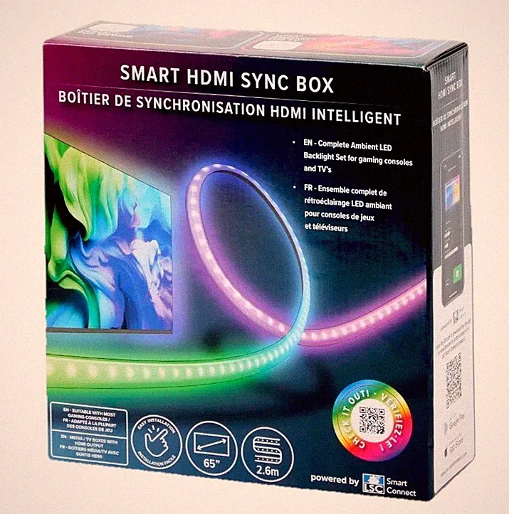 TV LED HDMI Sync Box 2,6 m bis 65″ – Smart Ambient Licht für Gaming, Filme 4K TV