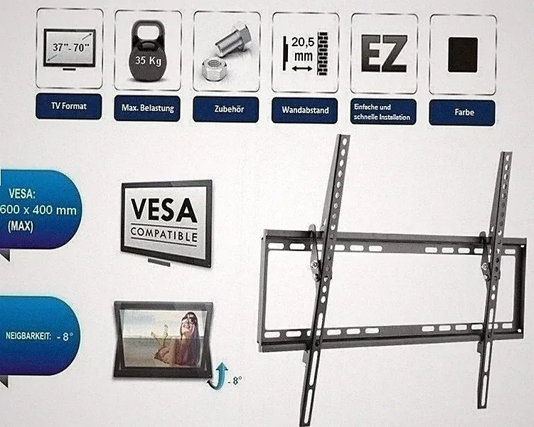 TV Monitor Wandhalterung B39 neigbar 37 bis 70 Zoll Vesa universal TCL