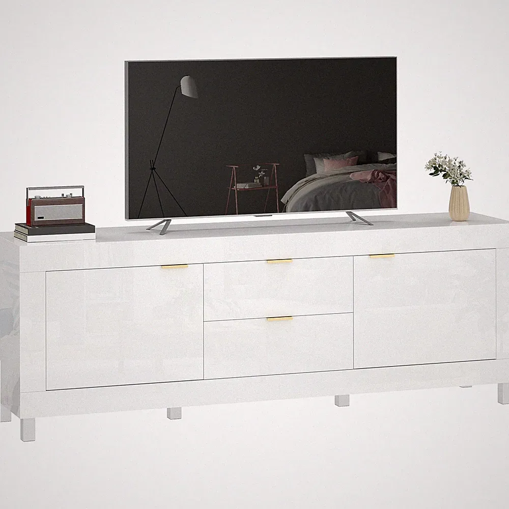 TV-Schrank Hochglanz TV Lowboard für Fernseher bis zu 75 Zoll 180 x 40 x 66 cm