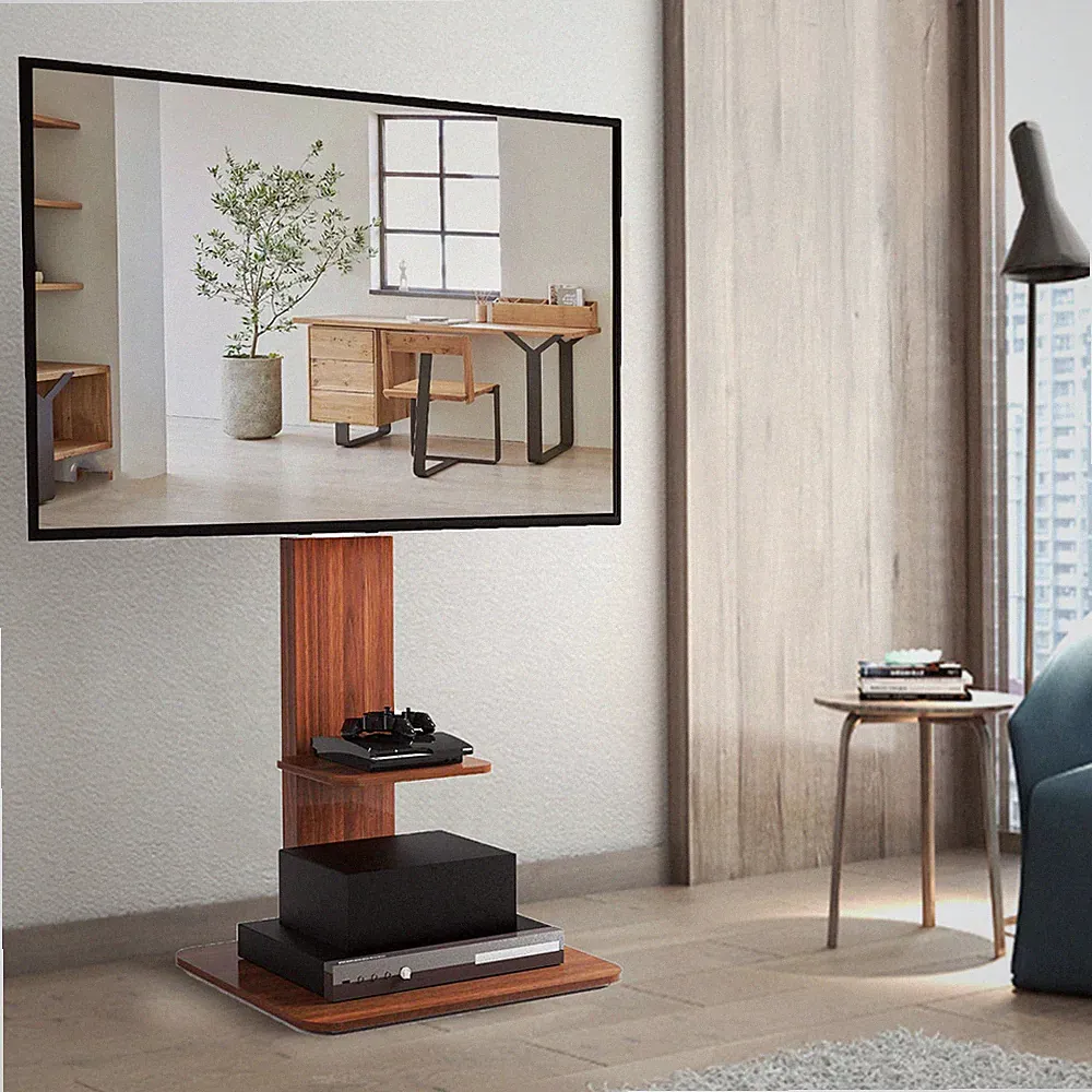 TV Ständer Fernseher Standfuß Universal Holz Hülle höhenverstellbar bis 65 Zoll