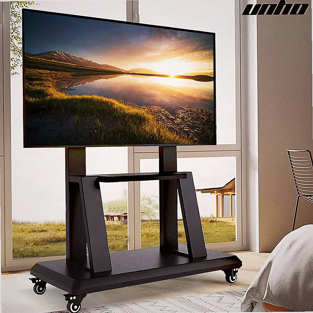 TV Ständer mit ROLLEN 70 75 85 100 Zoll Standfuß Fernsehständer Höhenverstellbar
