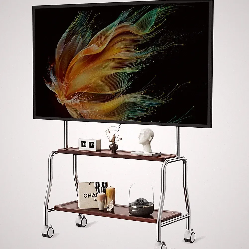TV Ständer Rollbar für 32-75 Zoll VESA bis 600x400mm Edelstahl
