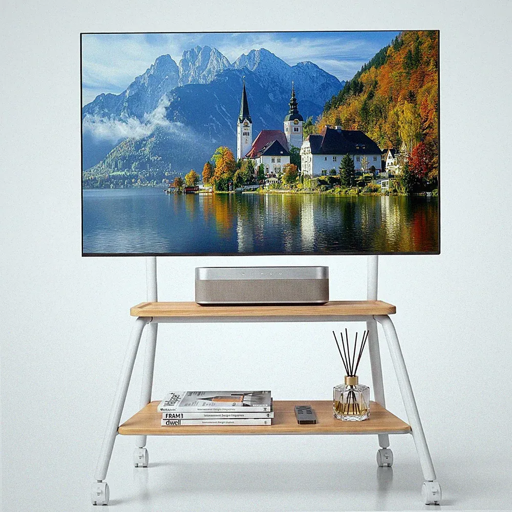 TV Ständer Rollbar TV Standfuß Fernsehhalterung Fernsehständder auf Rollen 42-75