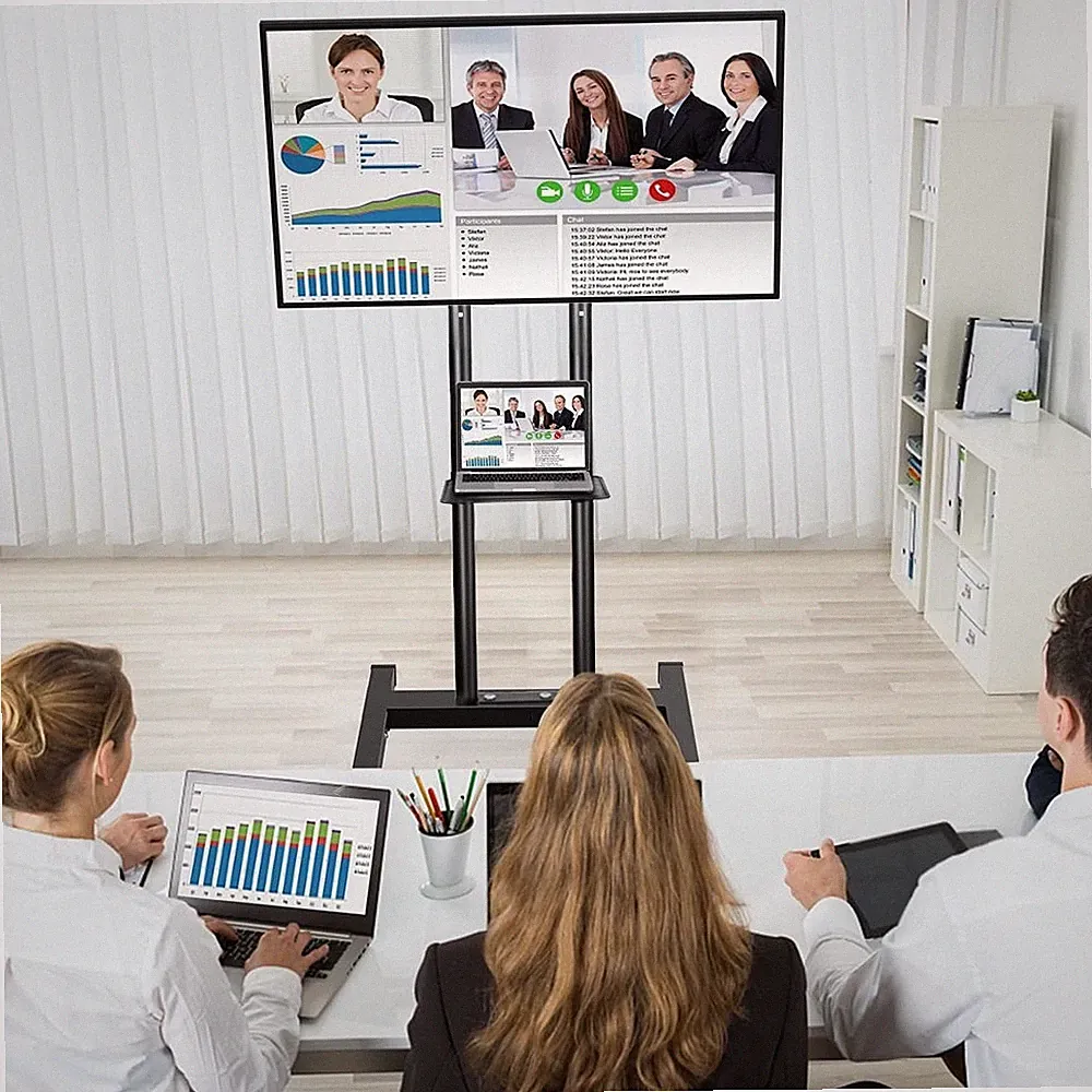 TV Ständer Rollbar TV Standfuß Fernsehhalterung Fernsehständer auf Rollen 32-70"