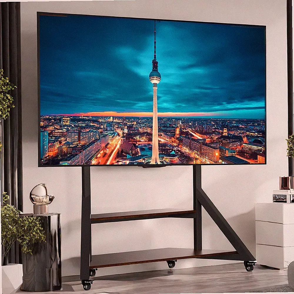 TV Ständer Standfuß Fernsehhalterung Fernsehständer mit Rollen 40-100” LCD LED