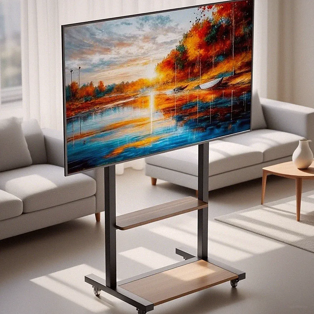 TV Ständer Standfuß Rollbar Fernsehhalterung Fernsehständer auf Rollen 40-100"