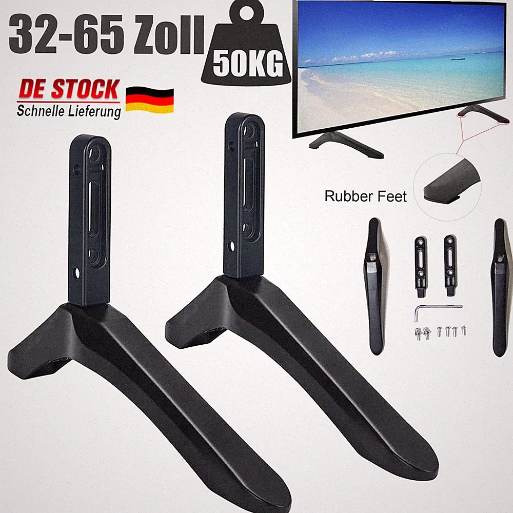 TV Ständer TV Standfuss für LCD LED 32-65 Zoll Flach & Curved Fernseher bis 50KG