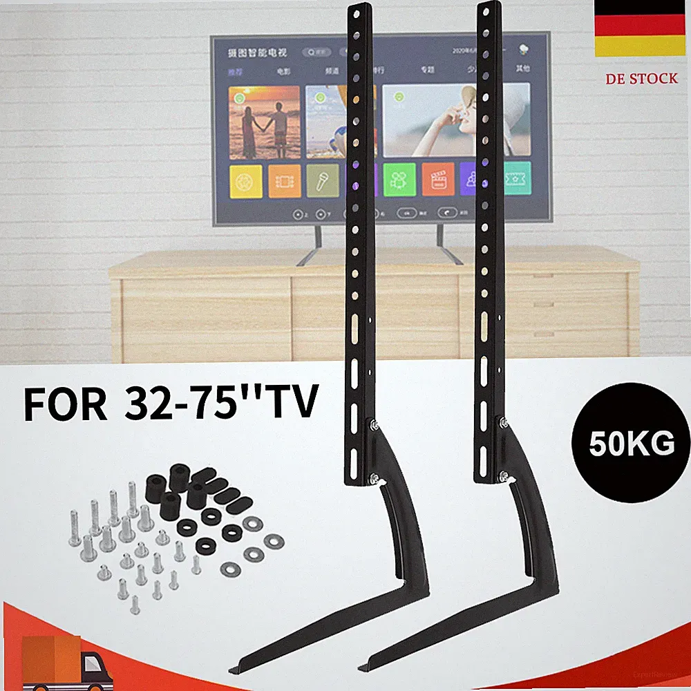 TV Ständer Universal Fernsehe Pedestal Tischfuß Halterung für LCD LED 32-75 Zoll
