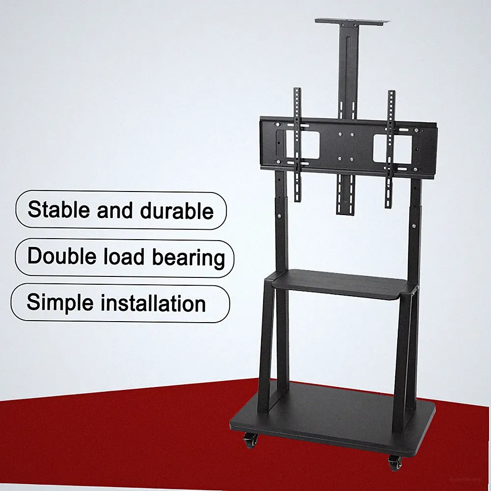 TV Standfuß Rollbar TV Ständer Wagen mit Tablett für 32-75 Zoll LED/LCD DE