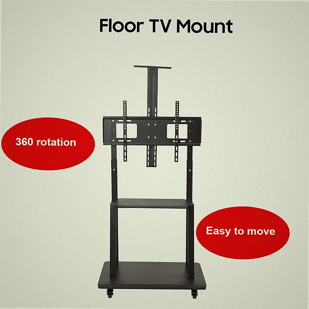 TV Standfuß Rollbar TV Ständer Wagen mit Tablett für 32-75 Zoll LED/LCD DHL