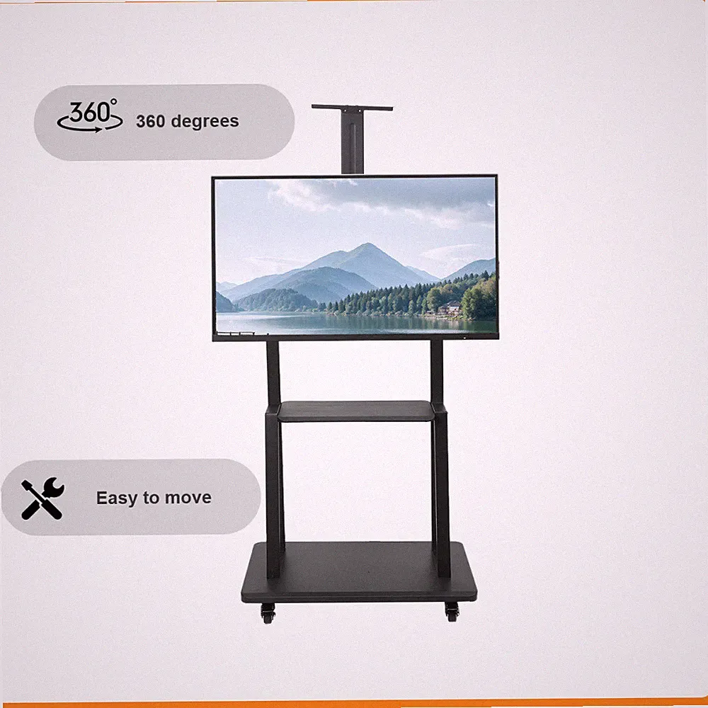 TV Standfuß Rollbar TV Ständer Wagen mit Tablett für 59-75 Zoll LED/ LCD DHL