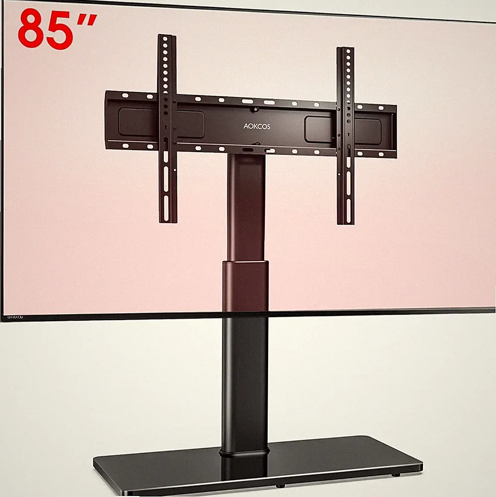 TV Standfuss TV Ständer Höhe 1130mm für 43-75 85 Zoll Fernseher, Neigbar