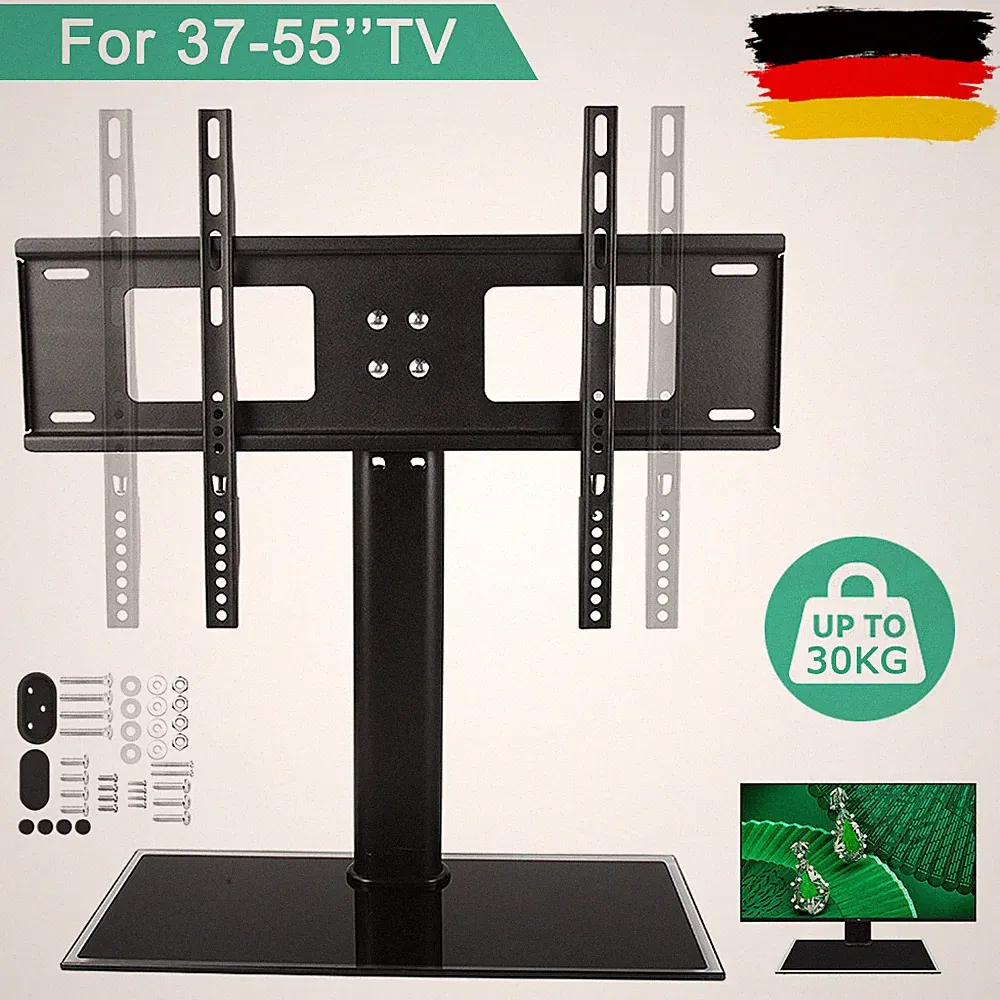 TV Standfuß TV Ständer Universal HöHenverstellbar FüR 37-55 Zoll LCD LED Schwarz