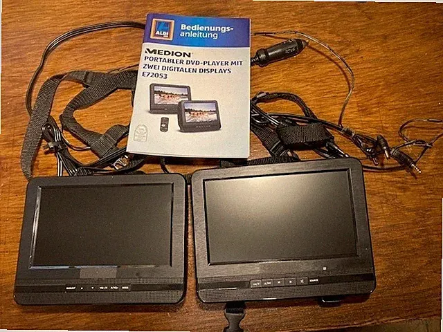 TV & Video Portabler DVD Player für KFZ mit 2 digitalen Displays incl. DVD