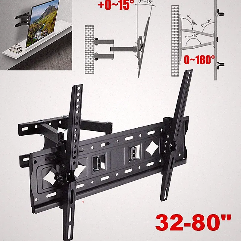 TV Wandhalterung 32 – 75 Zoll neigbar für LED LCD OLED Curved Fernseher