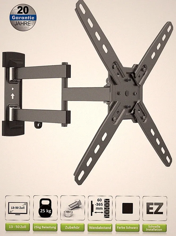 TV Wandhalterung für 13-50 Zoll LED LCD OLED Fernseher schwenkbar neigbar flach