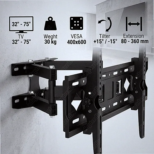 TV Wandhalterung für 32-75 Zoll Schwenkbare Wandhalter Fernseher Neigbare
