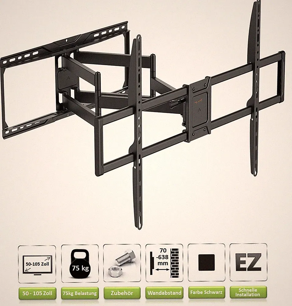 TV Wandhalterung für GRUNDIG Fernseher | 50-105 Zoll | Halterung schwenkbar