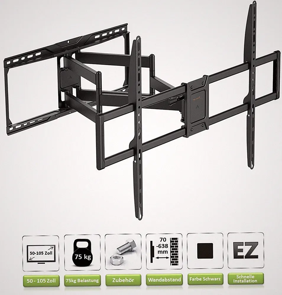 TV Wandhalterung für PHILIPS Fernseher | 50-105 Zoll | Halterung schwenkbar
