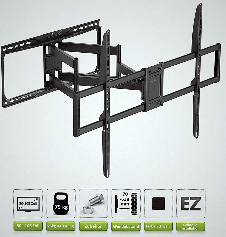 TV Wandhalterung für SHARP Fernseher | 50-105 Zoll | Halterung schwenkbar
