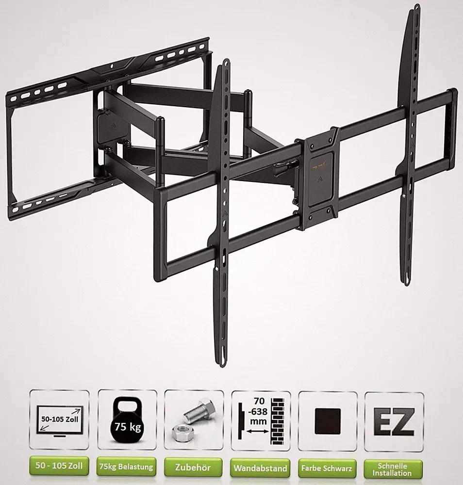 TV Wandhalterung für TOSHIBA Fernseher | 50-105 Zoll | Halterung schwenkbar
