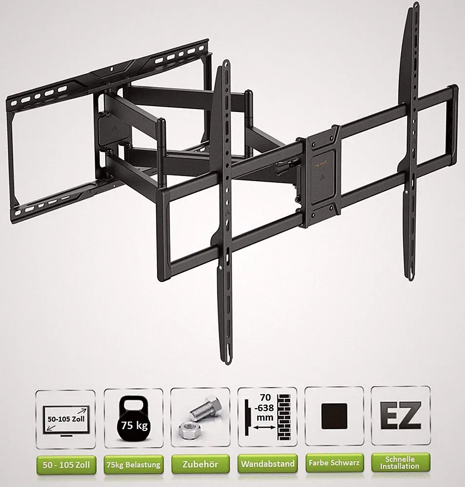 TV Wandhalterung für TOSHIBA Fernseher | 50-105 Zoll | Halterung schwenkbar