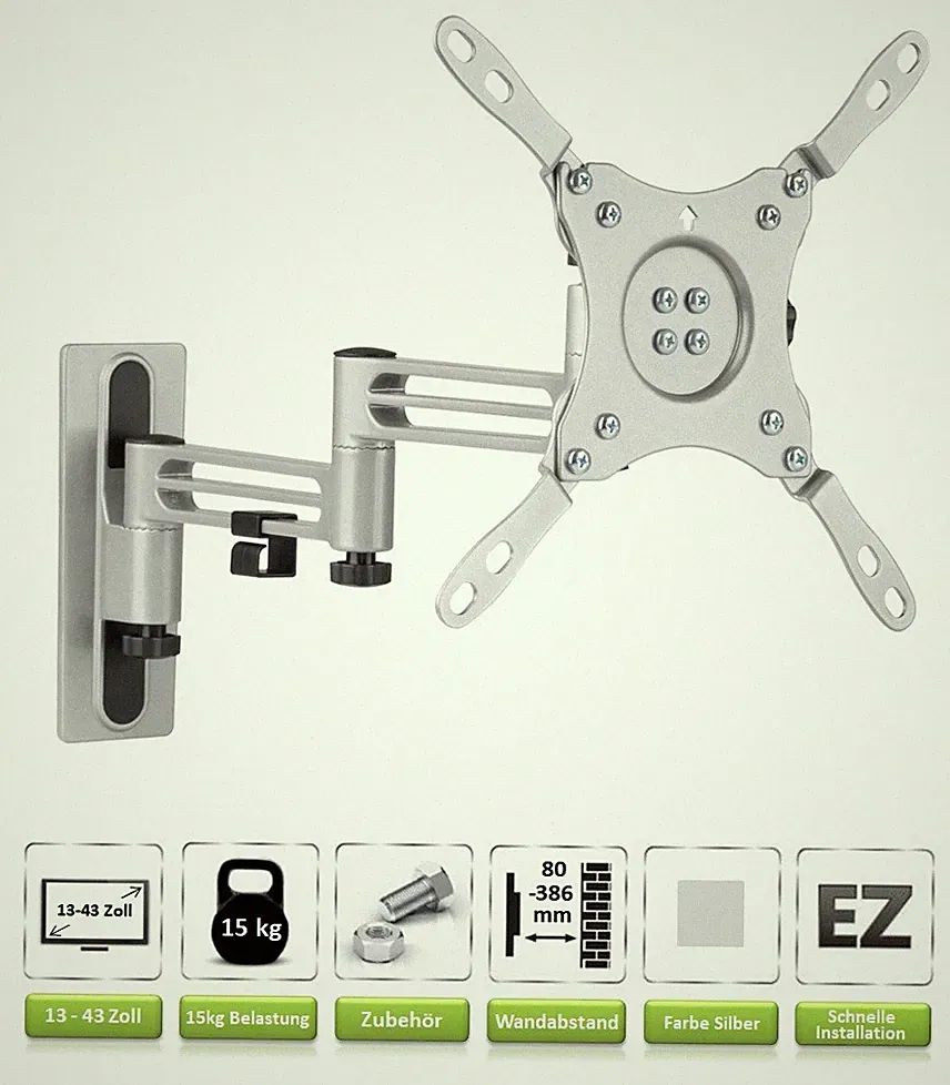 TV Wandhalterung für Wohnwagen | 13-43 Zoll Fernseher | schwenkbar neigbar