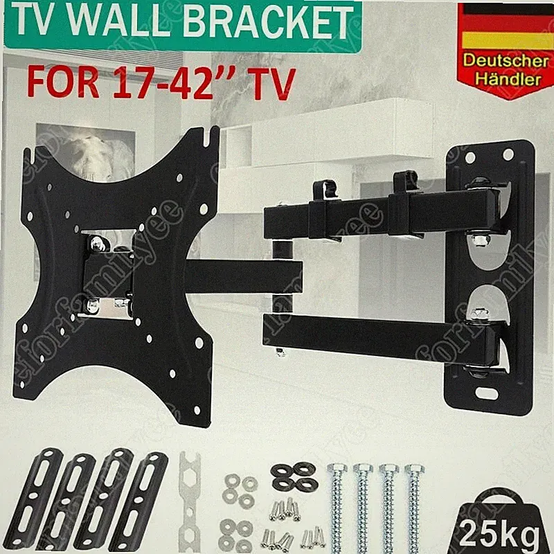 TV Wandhalterung Halterung 23 24 27 32 37 40 42 Zoll Neigbar Schwenkbar bis 30Kg
