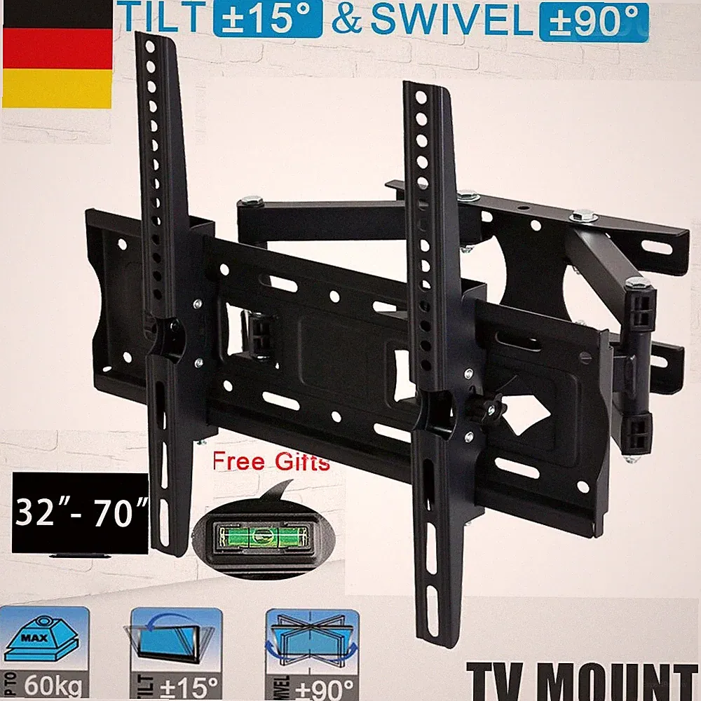 TV Wandhalterung LCD LED Fernseher Wandhalter Neigbar Schwenkbar 3D 26-75 Zoll