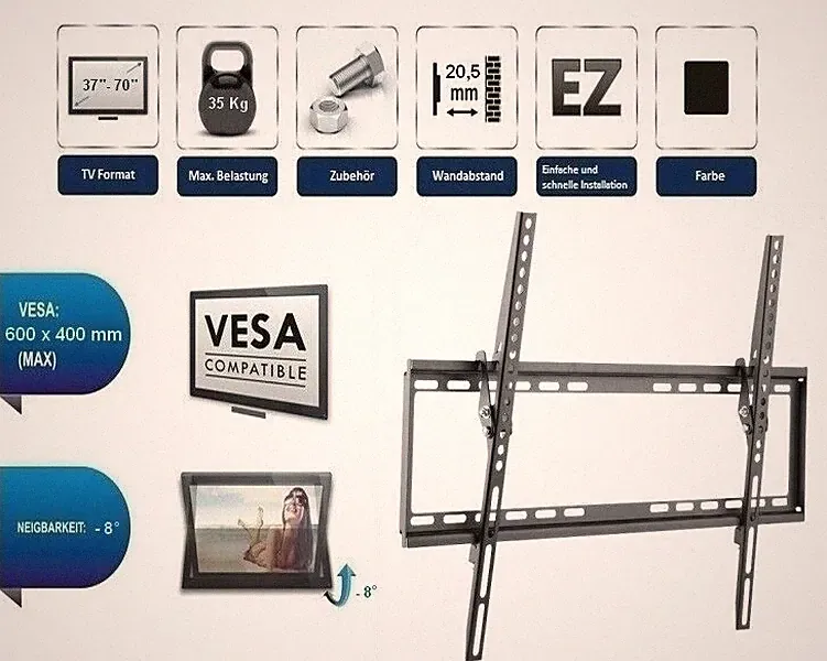 TV Wandhalterung Monitor Halter B39 für TCL 37 - 55 58 60 65 70 Zoll VESA