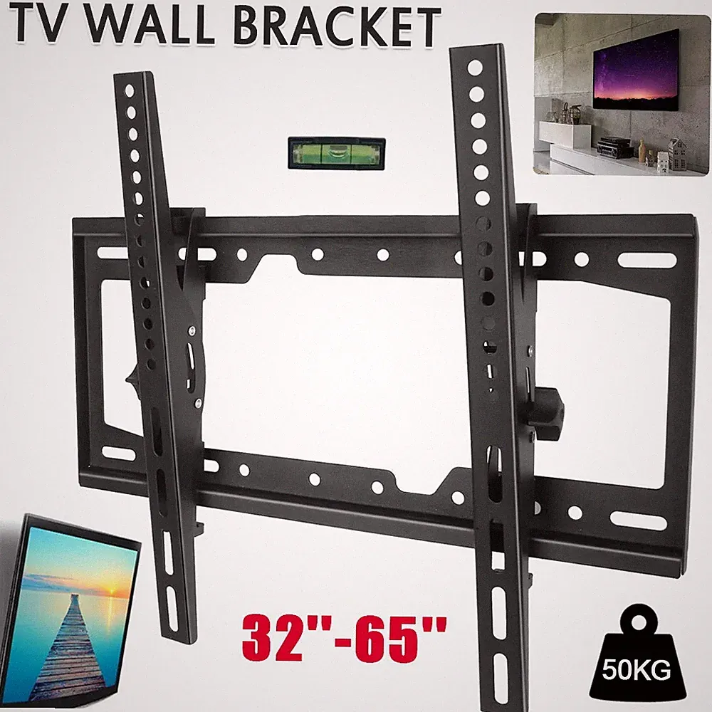 TV Wandhalterung Neigbar 32-65 Zoll VESA Fernseherhalter Flach Wandmontage 50kg
