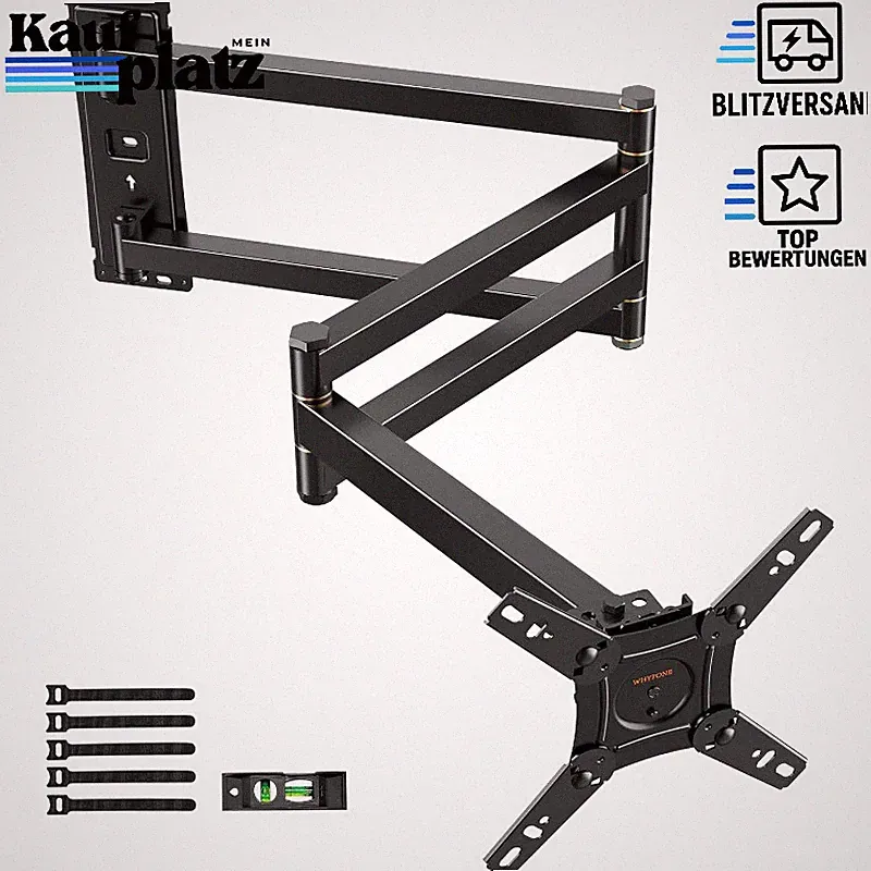 TV Wandhalterung Schwenkbar 180° für 13-43 Zoll Flach & Curved bis 25kg VESA