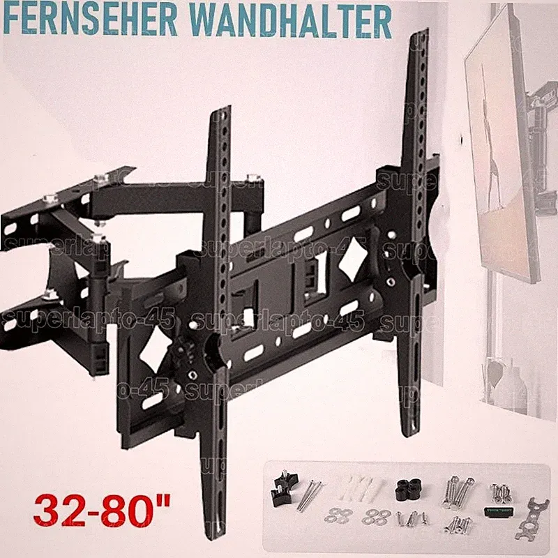 TV Wandhalterung Schwenkbar für 80 65 58 55 50 43 32 26 Zoll LED LCD Fernseher