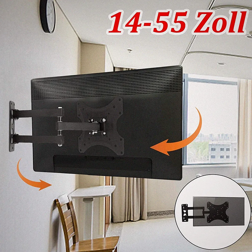 TV Wandhalterung Schwenkbar Neigbar 26 32 40 43 49 50 55 60 Zoll Fernseher