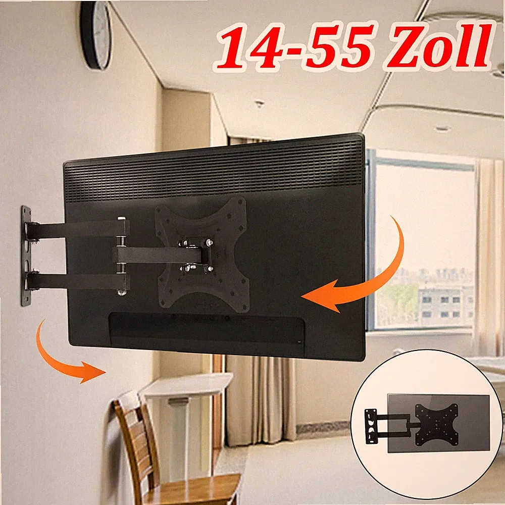 TV Wandhalterung Schwenkbar Neigbar 26 32 40 43 49 50 55 60 Zoll Fernseher