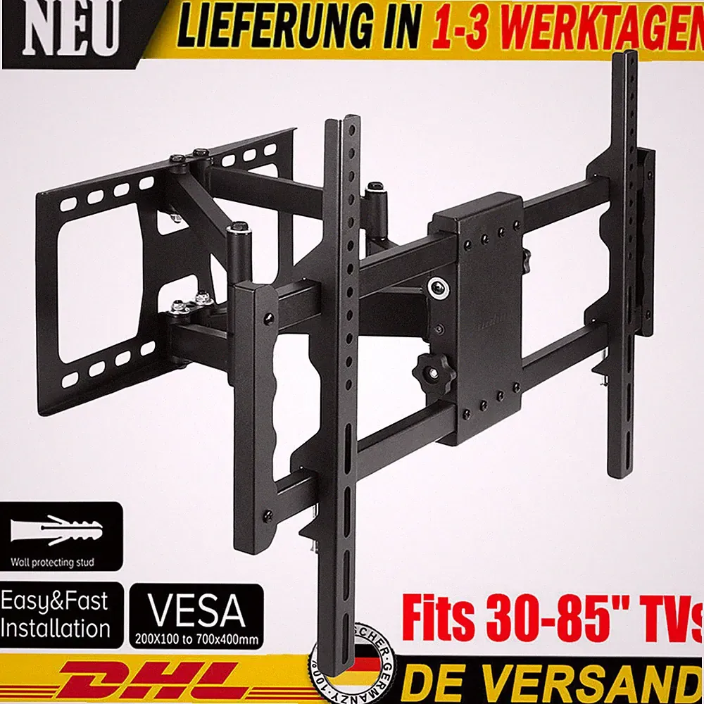 TV Wandhalterung schwenkbar TV Halterung 32 55 65 75 85 Zoll Fernseher Doppelarm