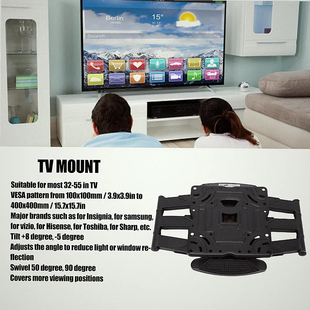 TV Wandhalterung Vollbeweglich 80 2lb Für 32-75 Zoll Flach Und Curved TVs