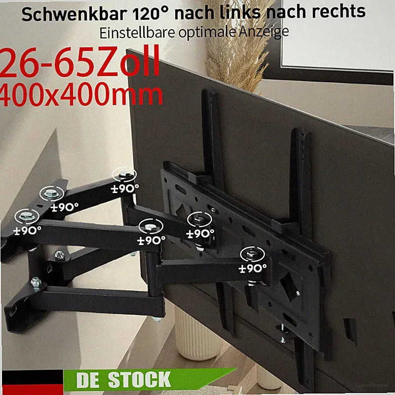 TV Wandhalterung Wandhalter LCD LED Fernseher 26-65 Zoll Schwenkbar Neigbar DE