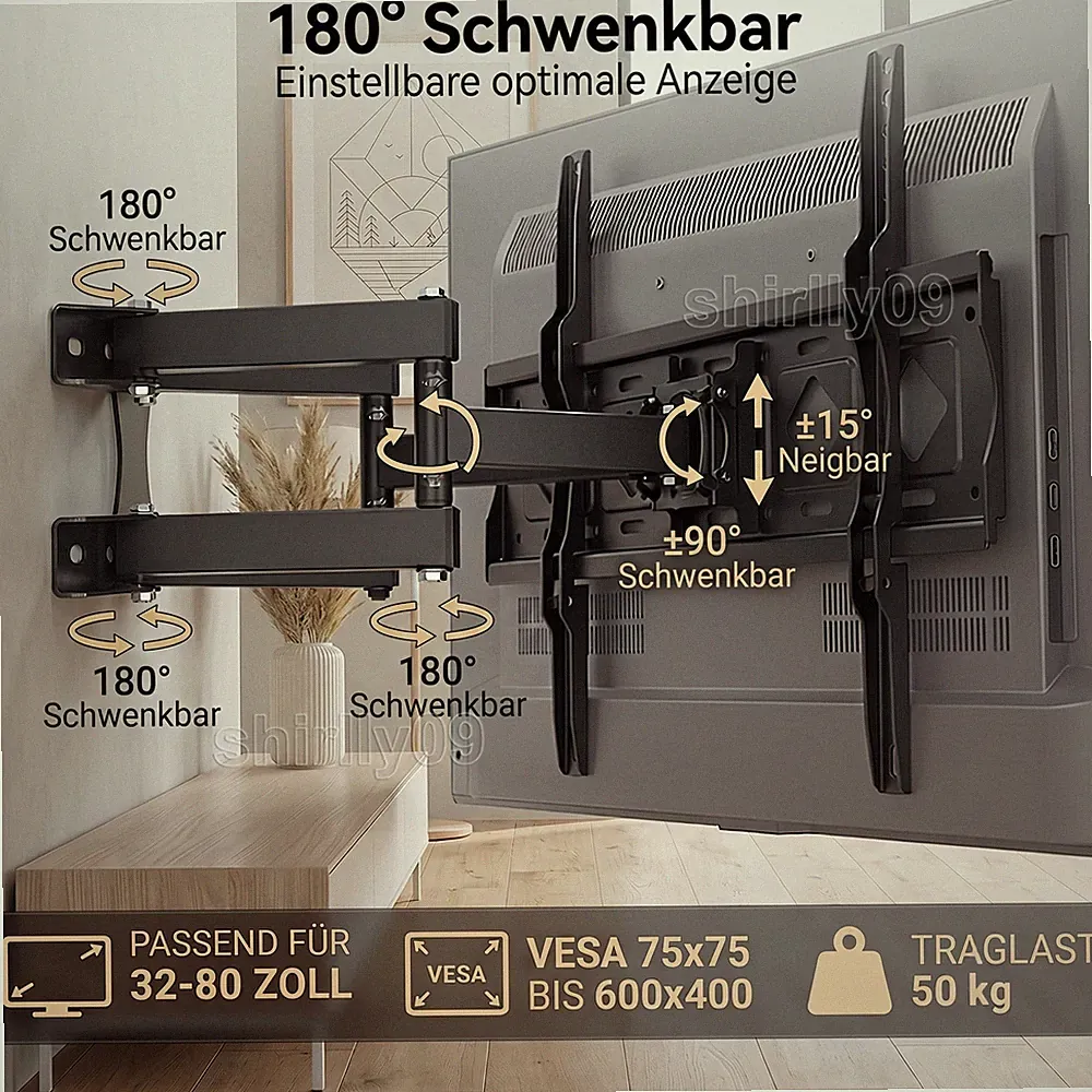 TV Wandhalterung Wandhalter LCD LED Fernseher 26-70 Zoll schwenkbar neigbar 50KG