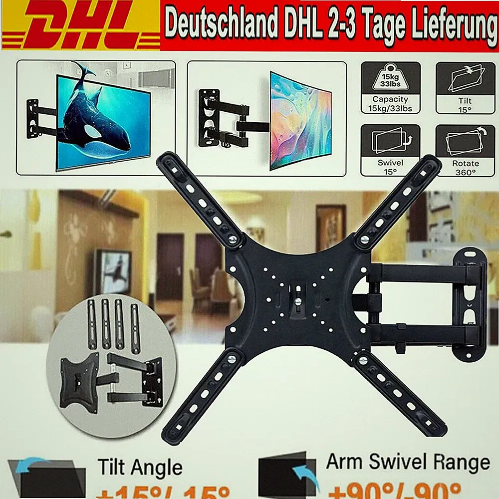 TV Wandhalterung Wandhalter LCD LED Fernseher 32 - 55 Zoll Flach neigbar 55"