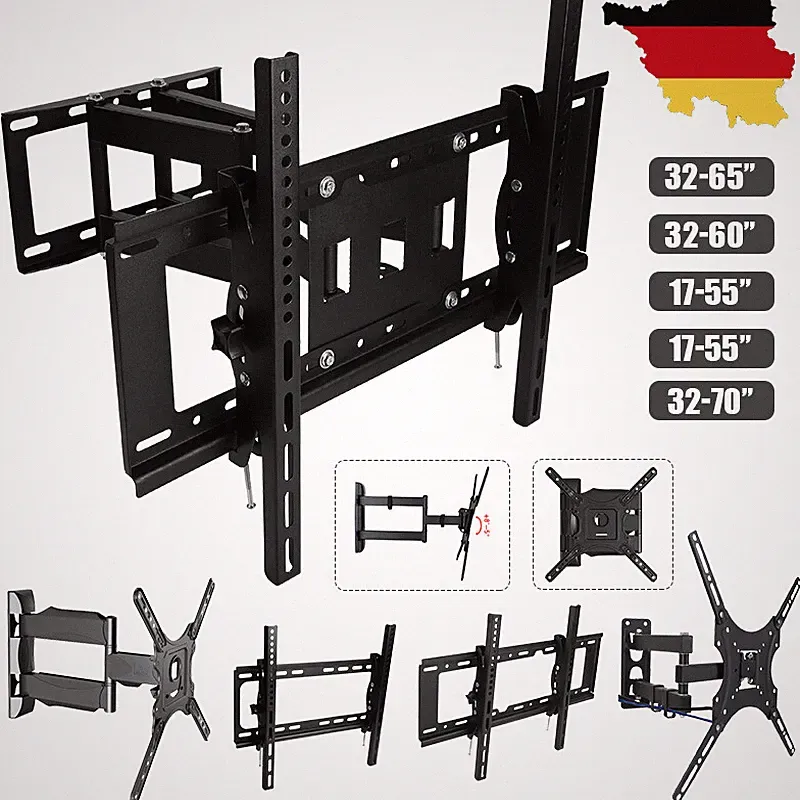 TV Wandhalterung Wandhalter LCD LED Fernseher 32-65/70 Zoll neigbar Schwarz NEU