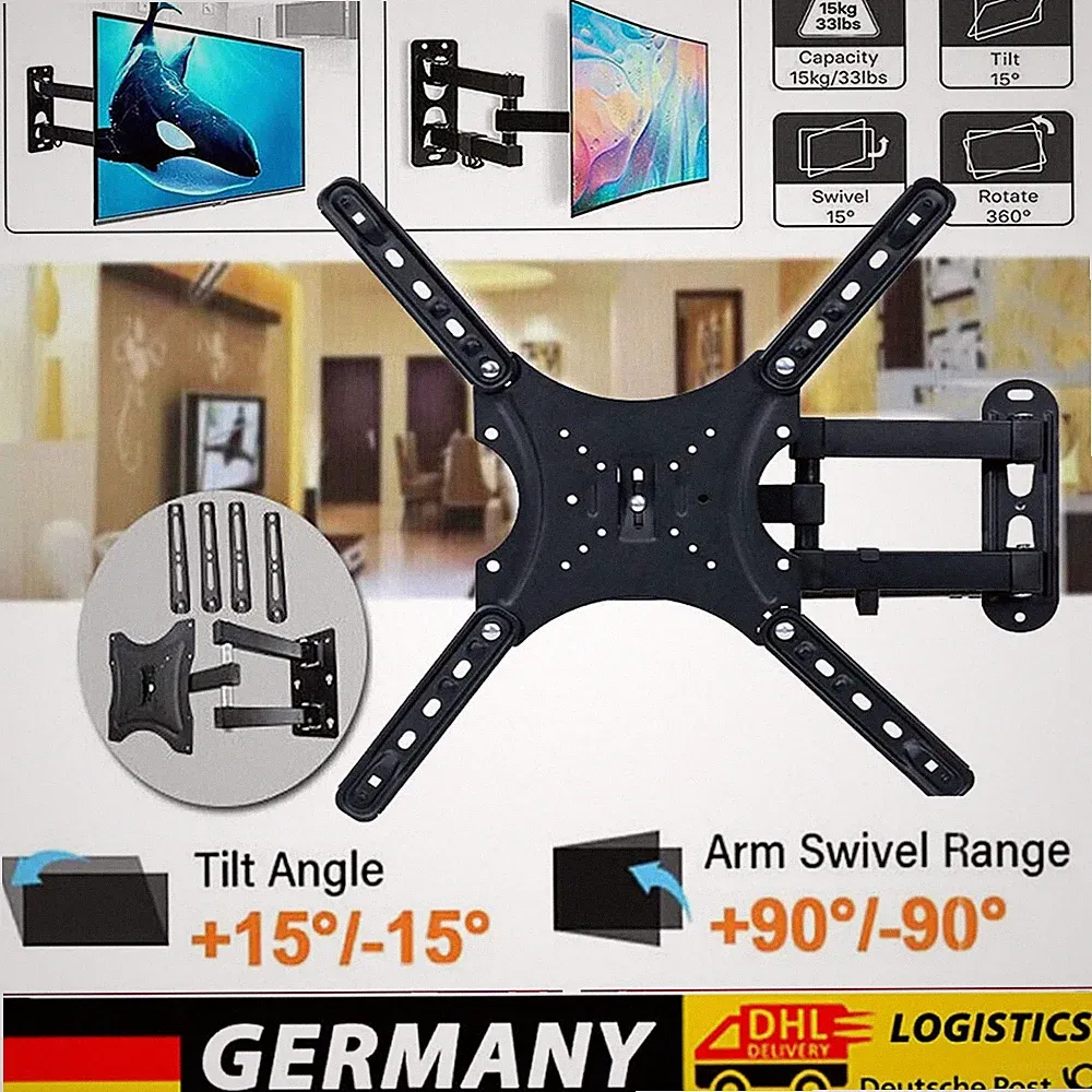TV Wandhalterung Wandhalter LCD LED Fernseher 32 - 65 Zoll Flach neigbar 55"